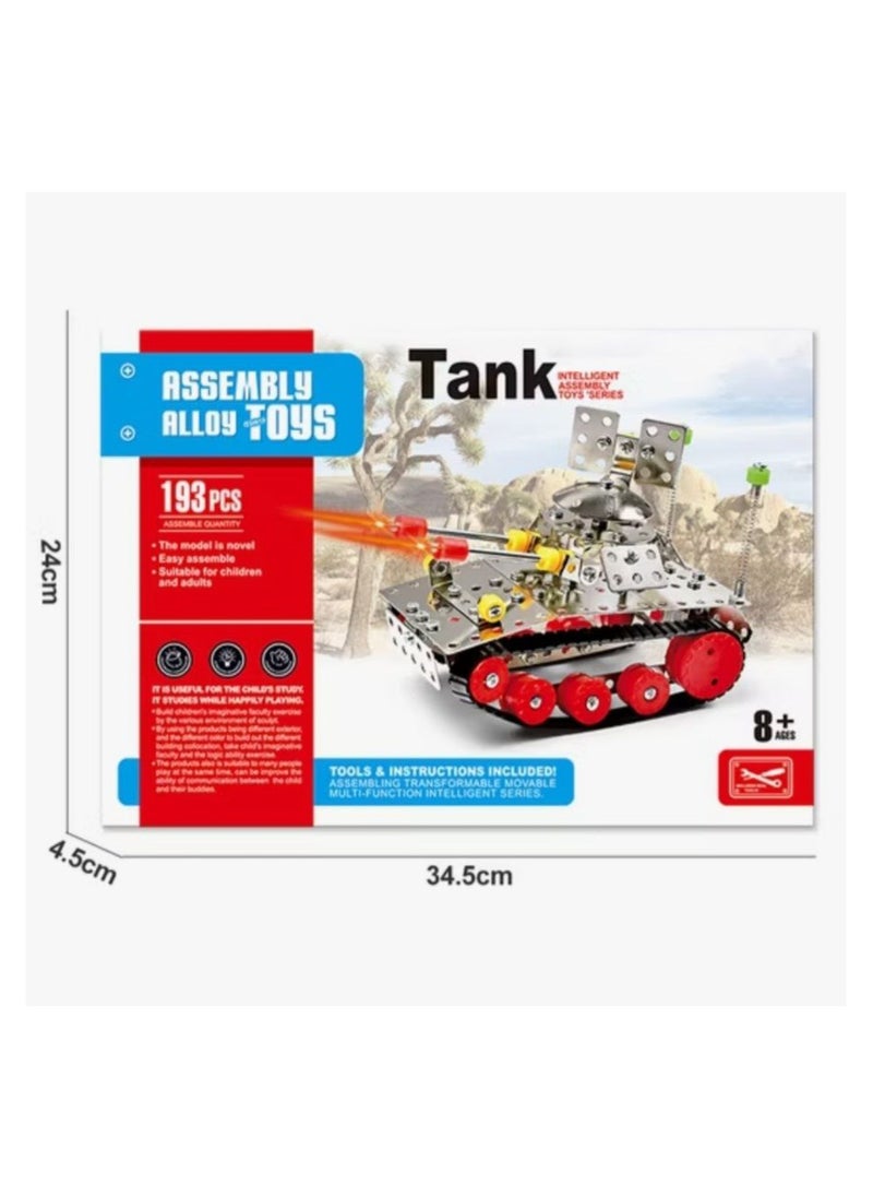 193 - Piece Metal Meccano Puzzle Kit – 3D Vehicle Building Blocks & Puzzles, IQ Challenge STEM Construction Set for Kids Ages 8+ | Educational DIY Engineering Toy  - Image 1