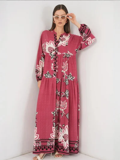 BIG DART BDART Patterned V-Neck Maxi Dress