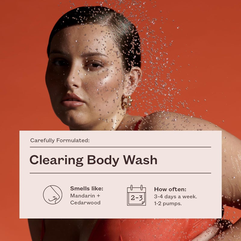 frank body Clearing Body Wash | Vegan & Cruelty Free | With Salicylic Acid for Removing Stubborn Dead Skin, Excess Oil, Black & White Heads| Mandarin & Cedarwood Scent | (360mL / 12.17 fl oz) - Image 4