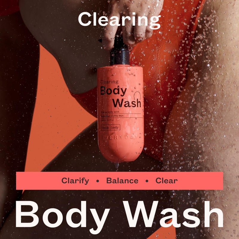 frank body Clearing Body Wash | Vegan & Cruelty Free | With Salicylic Acid for Removing Stubborn Dead Skin, Excess Oil, Black & White Heads| Mandarin & Cedarwood Scent | (360mL / 12.17 fl oz) - Image 2