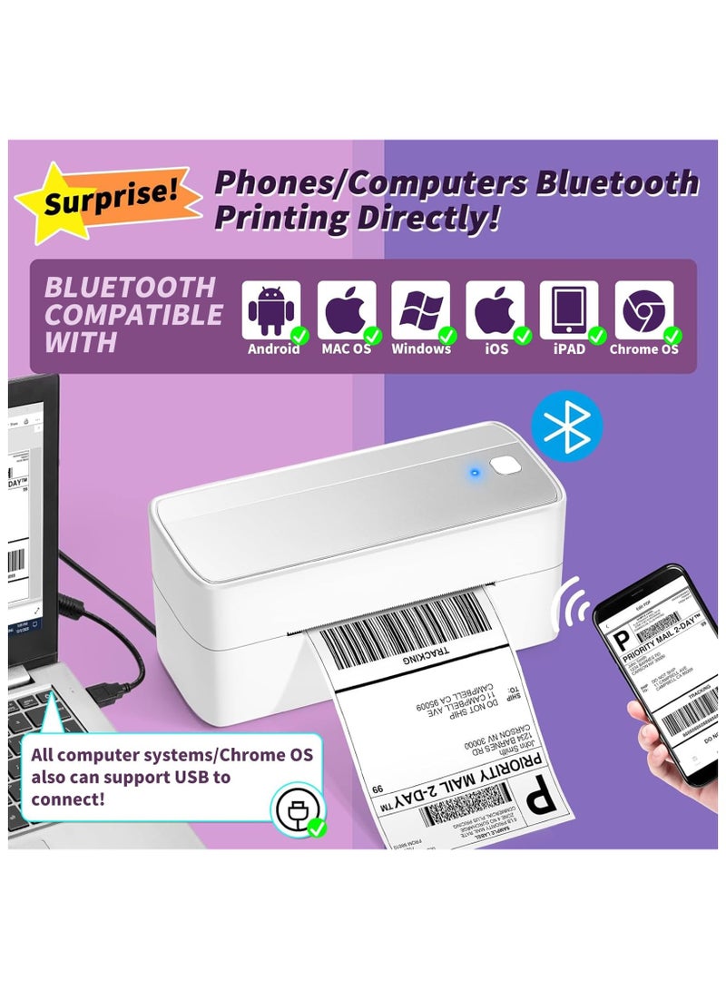 phomemo 241-BT Bluetooth Thermal Label Printer, 4X6" Wireless Shipping Label Printer for Small Business, Label Printer for Shipping Packages, Compatible with iPhone, Android (Silver) - Image 2