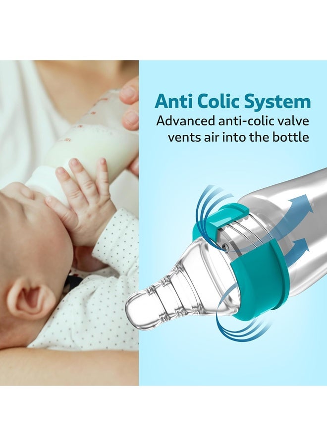 Luvlap Baby Essential Slim Neck Polypropylene and Silicone Feeding Bottle, 125Ml, Wild Flower, with anti Colic Nipple, New Born / Infants / Toddler upto 3 years, BPA Free, Green - Image 4