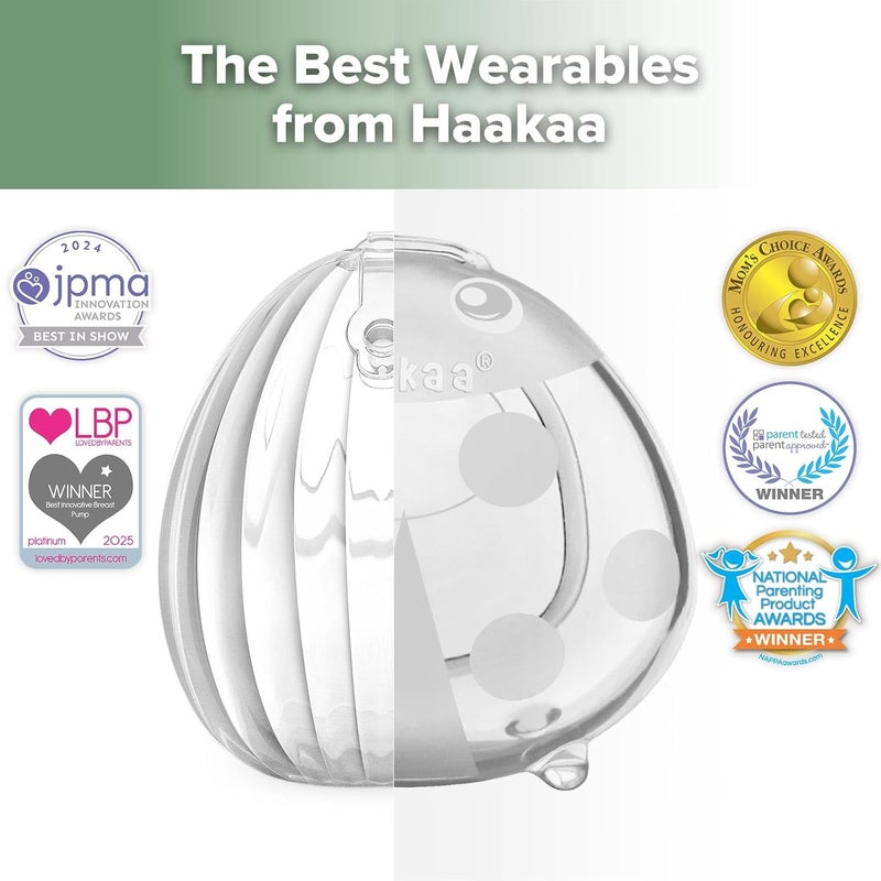 haakaa Milk Collector Set  75ml Shell Pump 75ml Milk Collector  750ml Steriliser Bag  HandsFree Wearable Breast Pump Passive Silicone Milk Catcher for Breastfeeding Mom - Image 4