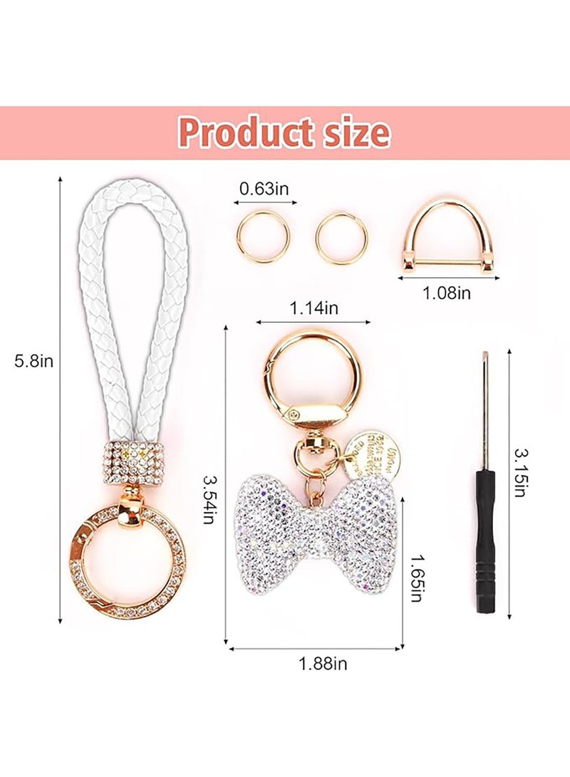 موثوقية التنبؤ سلسلة مفاتيح السيارة للنساء مع سلسلة مفاتيح لطيفة على شكل عقدة من حجر الراين لفتاة لطيفة وهدية شخصية - Image 4