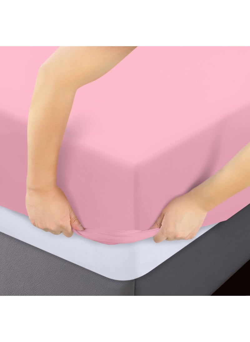 Utopia Bedding Utopia Bedding Queen Fitted Sheet - Bottom Sheet - Deep Pocket - Soft Microfiber - Shrinkage and Fade Resistant - Easy Care -1 Fitted Sheet Only (Pink)  - Image 3