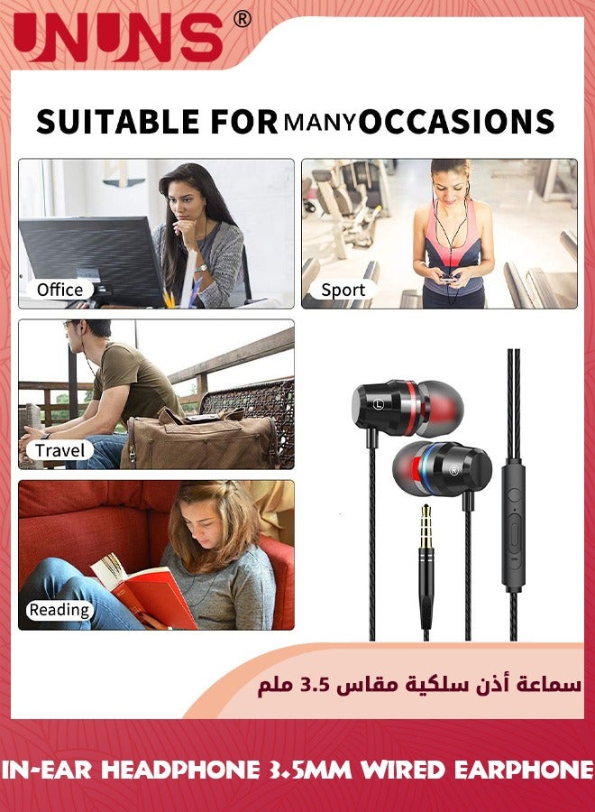 UNUNS In-ear Headphone,3.5mm Wired Headphones With Type C Adapter,Noise Cancelling Earphones With Microphone,Stereo Sound Headset For MacBook iPhone iPod iPad Samsung Galaxy Android Tablet MP3 - Image 5