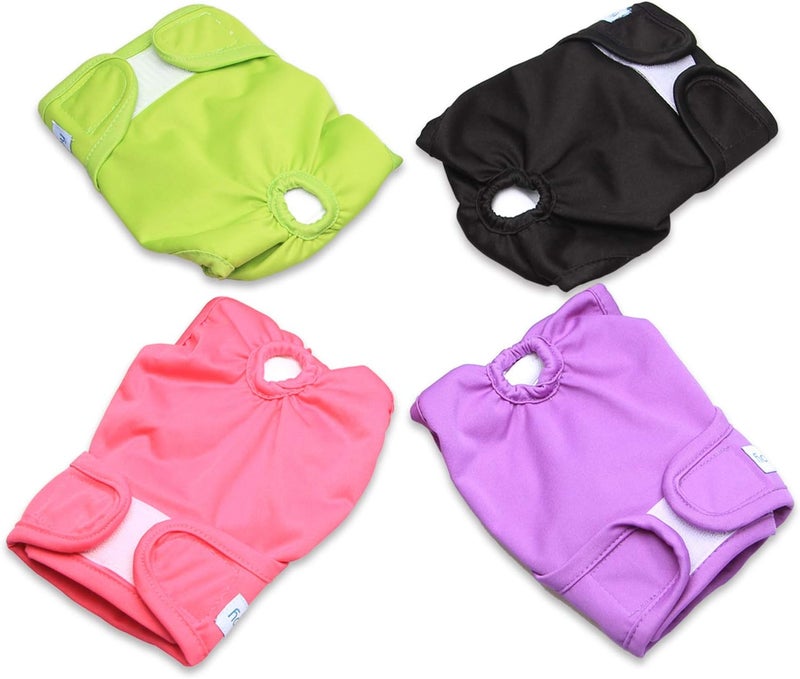Teamoy 4pcs Washable Female Dog Diapers, Reusable Doggie Diaper Wraps for Female Dogs, Super-Absorbent and Comfortable, Large - Image 2