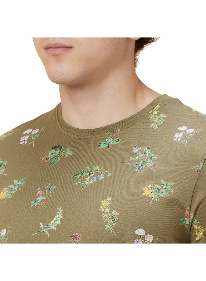 Being Human Mens Olive Round Neck Short Sleeve T-Shirt - Image 5