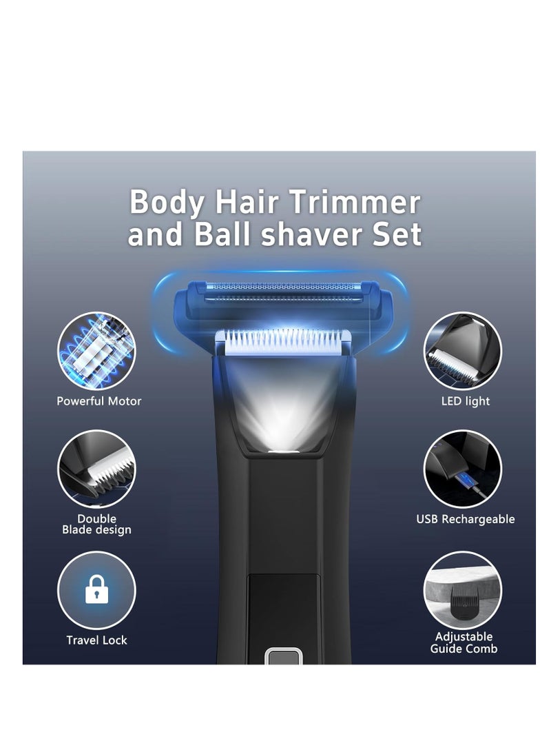 general Manscape Body Trimmer for Men, Groin & Body Hair Trimmer, Ball Foil Shaver, Nose Hair Clippers, 3 in 1 Men's Waterproof Wet/Dry Groomer with Travel Case &Travel Lock, LED Display - Image 3
