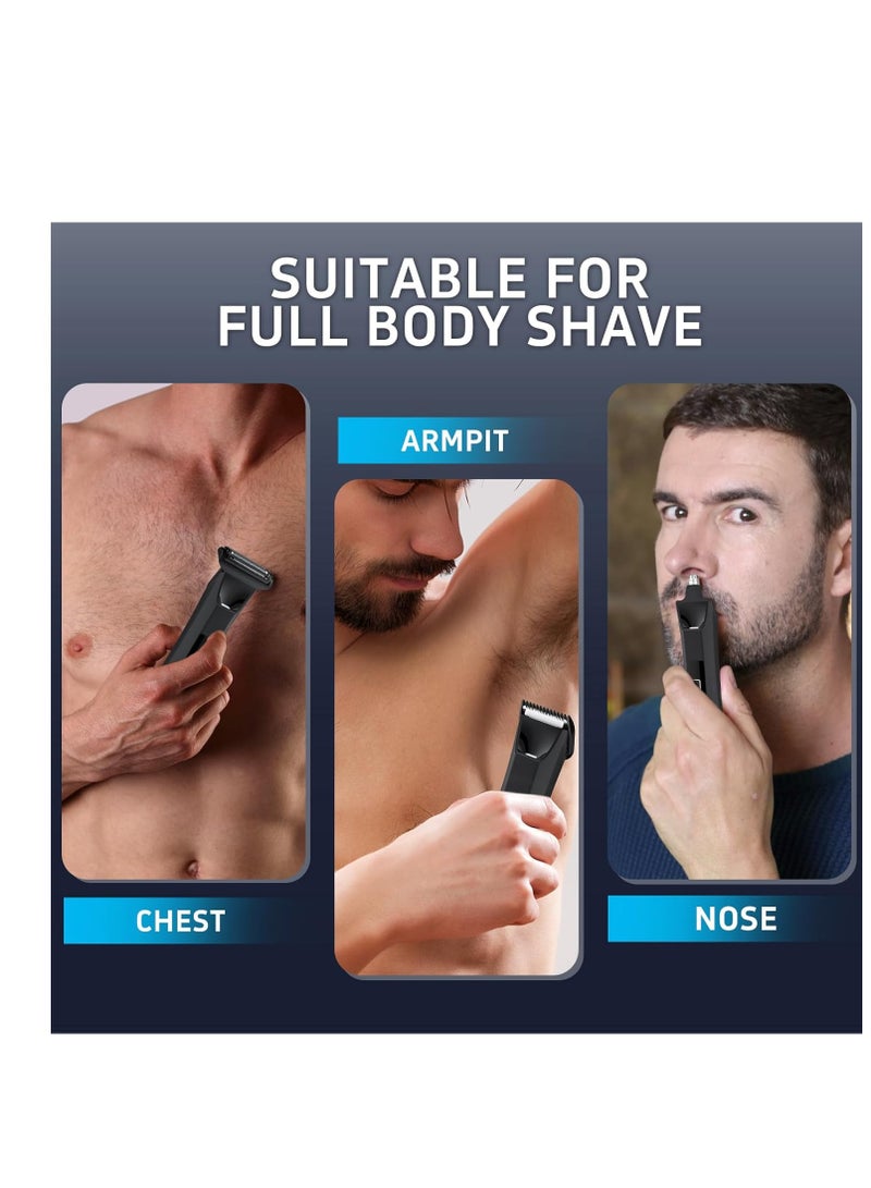general Manscape Body Trimmer for Men, Groin & Body Hair Trimmer, Ball Foil Shaver, Nose Hair Clippers, 3 in 1 Men's Waterproof Wet/Dry Groomer with Travel Case &Travel Lock, LED Display - Image 2