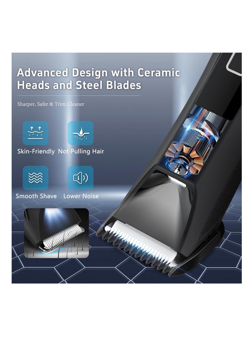 general Manscape Body Trimmer for Men, Groin & Body Hair Trimmer, Ball Foil Shaver, Nose Hair Clippers, 3 in 1 Men's Waterproof Wet/Dry Groomer with Travel Case &Travel Lock, LED Display - Image 4