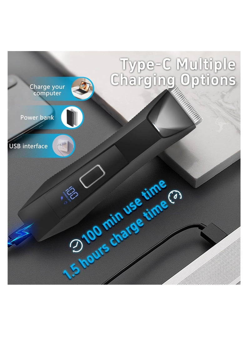 general Manscape Body Trimmer for Men, Groin & Body Hair Trimmer, Ball Foil Shaver, Nose Hair Clippers, 3 in 1 Men's Waterproof Wet/Dry Groomer with Travel Case &Travel Lock, LED Display - Image 5