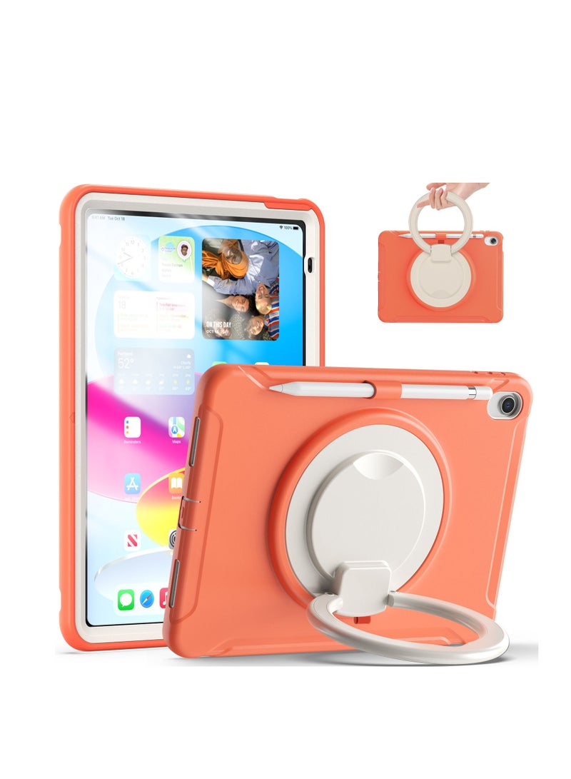 GULFLINK Rugged Heavy Duty Protective Case with Rotating Stand for ipad 10th 10.9 inch 2022（A2757/A2777）Orange - Image 1