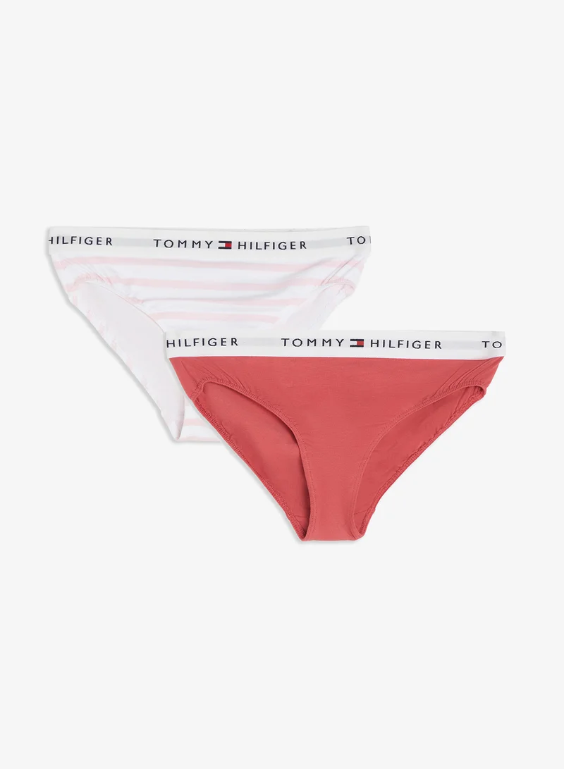 Kids 2 Pack Stripe Logo Band Bikini