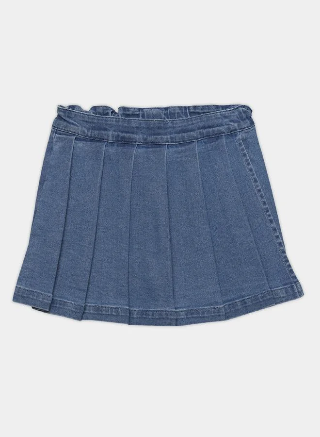 MINIKLUB Girls Pleated Denim Skorts