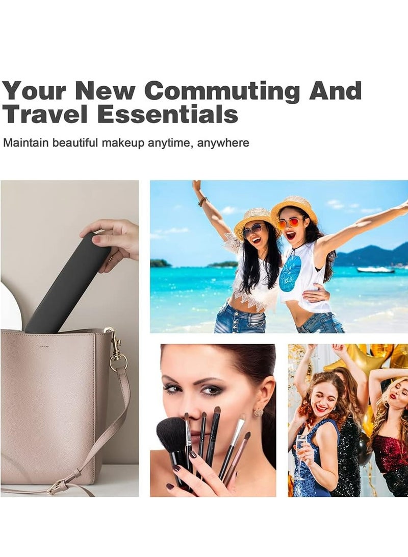 Oasisgalore Black Silicone Makeup Brush Holder, Compact Travel Brush Pouch, Essential for On-the-Go Beauty Needs. - Image 3