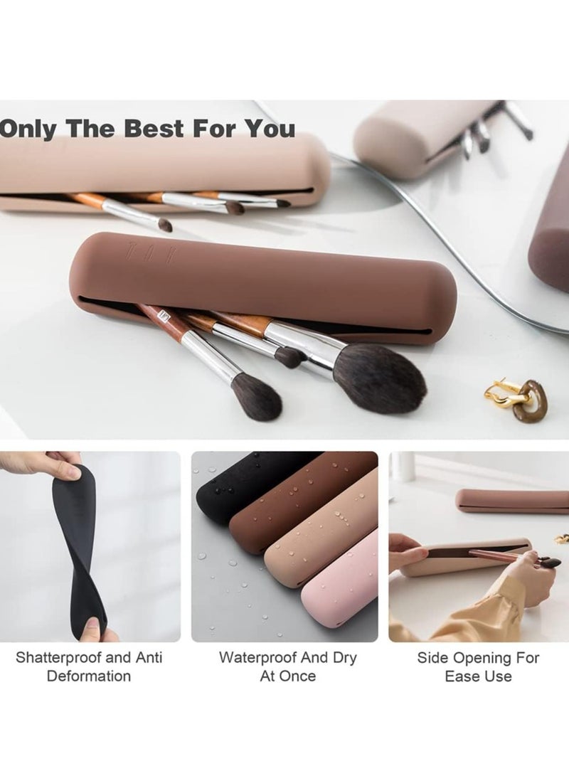 Oasisgalore Black Silicone Makeup Brush Holder, Compact Travel Brush Pouch, Essential for On-the-Go Beauty Needs. - Image 4
