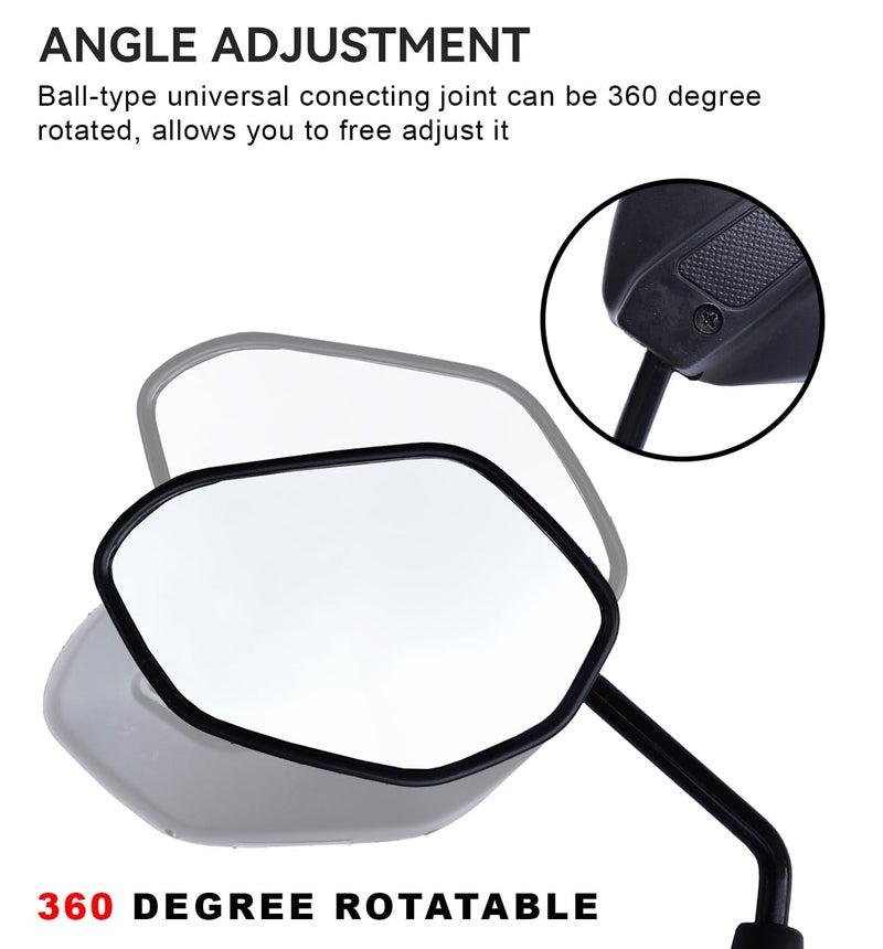 VTRUST Shatterproof Side View Rear View Mirror Compatible for Honda Activa 6G (LEFT HAND) - Image 2