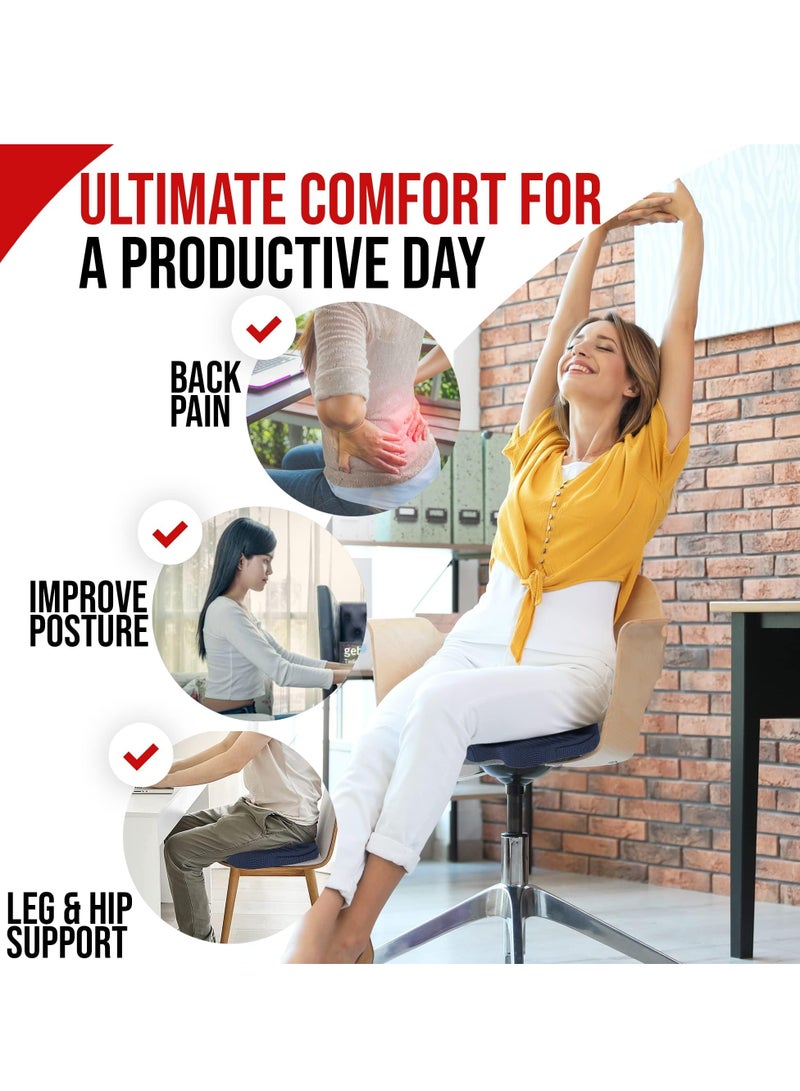 TRASSLE Chair Cushion, Seat Cushion for Office Chair, Lumbar Support Pillow for Chair, Car Seat Cushion, Back Support Memory Foam Pillow Washable Cover  - Image 3