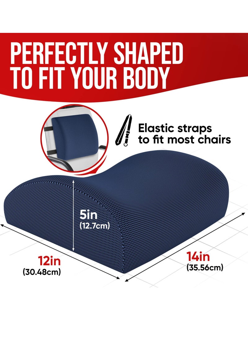 TRASSLE Chair Cushion, Seat Cushion for Office Chair, Lumbar Support Pillow for Chair, Car Seat Cushion, Back Support Memory Foam Pillow Washable Cover  - Image 5