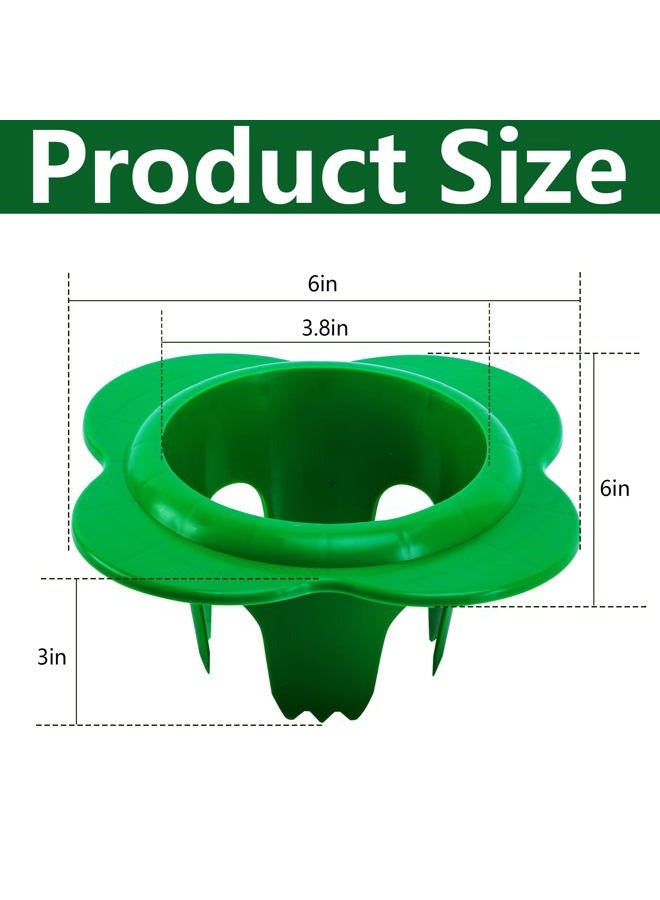 Adnee 6 Pcs Lawn Sprinkler Head Protector, 6 Inch Flower Shaped Sprinkler Donut with 3.8 Inch Inner Diameter, Green Outdoor Lawn Sprinkler Guard to Reduce Damage from Cars and Mowers - Image 2