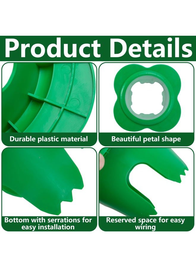 Adnee 6 Pcs Lawn Sprinkler Head Protector, 6 Inch Flower Shaped Sprinkler Donut with 3.8 Inch Inner Diameter, Green Outdoor Lawn Sprinkler Guard to Reduce Damage from Cars and Mowers - Image 3