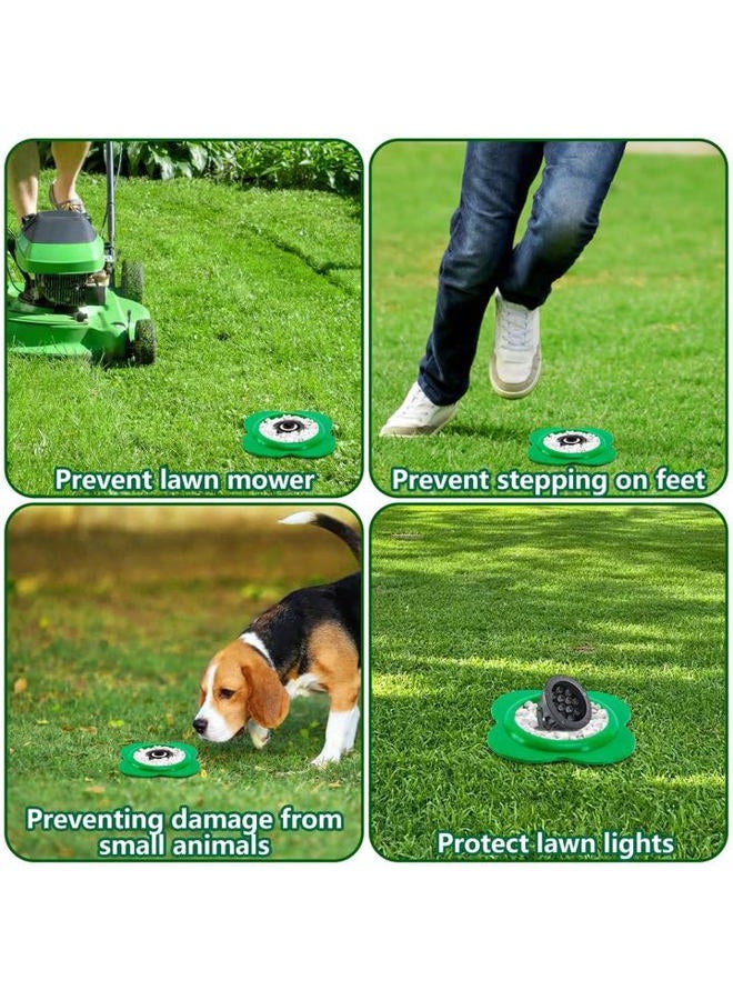 Adnee 6 Pcs Lawn Sprinkler Head Protector, 6 Inch Flower Shaped Sprinkler Donut with 3.8 Inch Inner Diameter, Green Outdoor Lawn Sprinkler Guard to Reduce Damage from Cars and Mowers - Image 4
