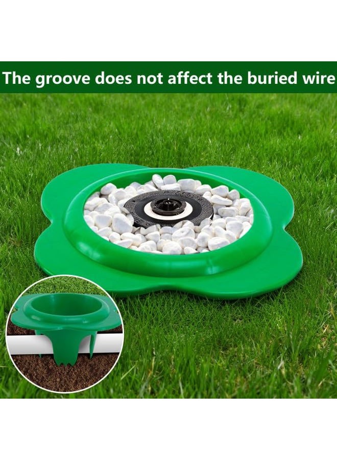Adnee 6 Pcs Lawn Sprinkler Head Protector, 6 Inch Flower Shaped Sprinkler Donut with 3.8 Inch Inner Diameter, Green Outdoor Lawn Sprinkler Guard to Reduce Damage from Cars and Mowers - Image 5