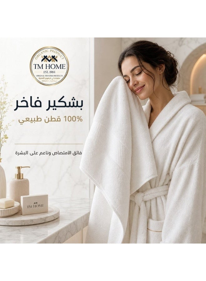 تى ام هوم بشيكر 140*70  فندقية بيضاء من TM Home – قطن مصري 100% – ناعمة، ماصة، ومتينة - Image 1
