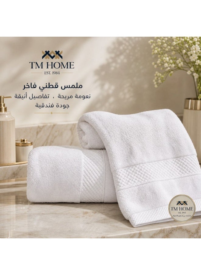 تى ام هوم بشيكر 140*70  فندقية بيضاء من TM Home – قطن مصري 100% – ناعمة، ماصة، ومتينة - Image 4