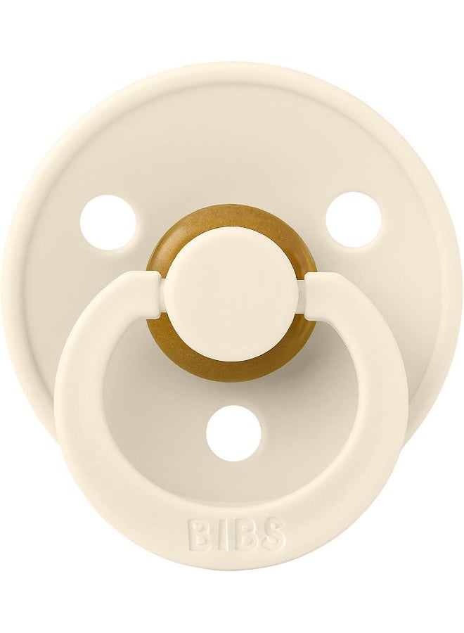 BIBS لهايات BIBS | لهاية أطفال من المطاط الطبيعي | مجموعة من 2 لهاية خالية من BPA | مصنوعة في الدنمارك | عاجي/بترولي | الحجم 0-6 أشهر - Image 3