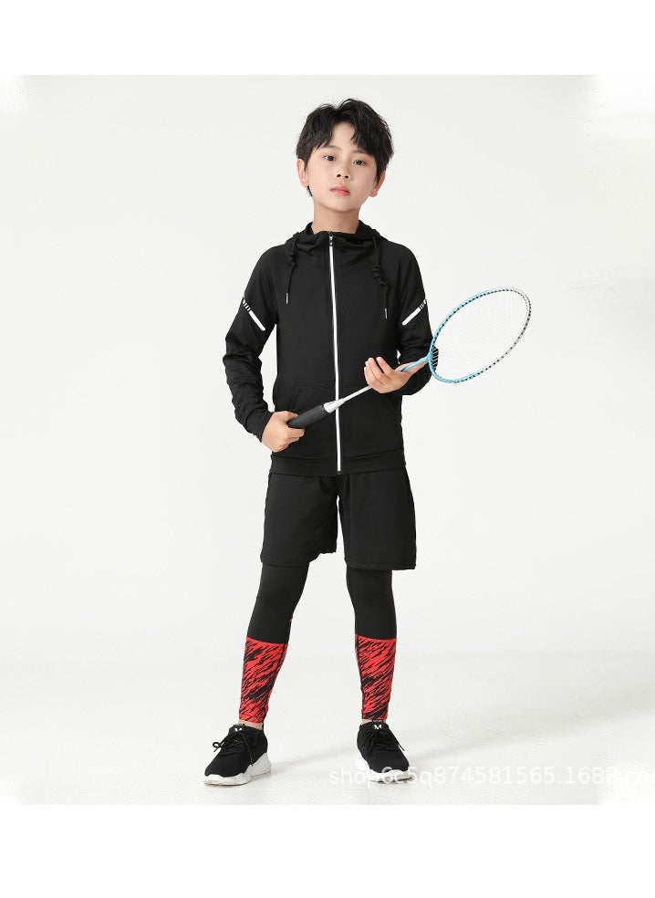 KUYING Children's High Elasticity Tight Fitting Clothing Sports Fitness Set Quick Drying Training Suit 