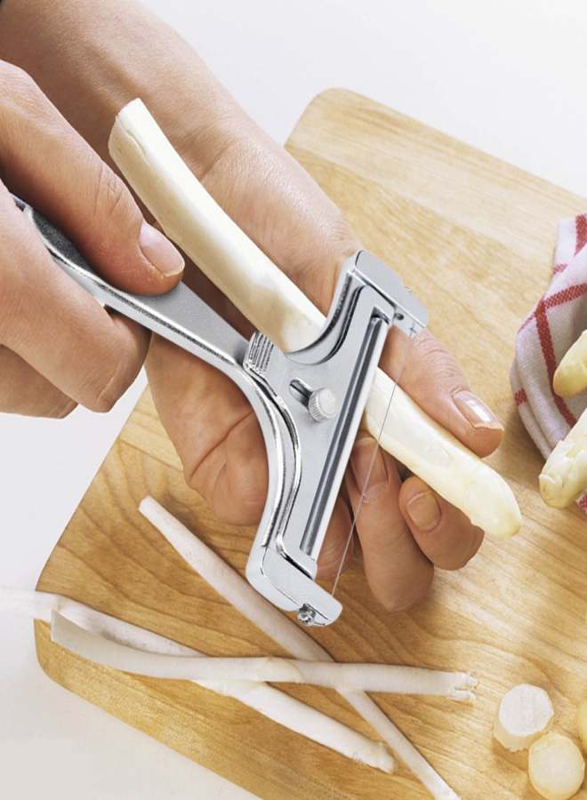 EARKITY Cheese Slicer, Stainless Steel Wire Cheese Slicer, Hand Held Cheese Cutter, Cheese Chipper, Great for Cheddar, Gruyere, Raclette, Mozzarella Cheese Block, Adjustable Thickness - Image 2