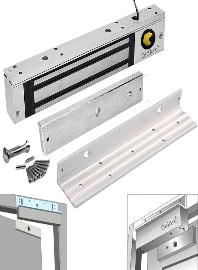 OldArc (EM6L) EM Lock 600lbs + L Bracket Electromagnetic Door Lock I for Outward Opening Door |2 Wire Electromaanetic Lock 600lbs Access Control Zinc Finish EMLock for Wooden Aluminum Door Security - Image 1