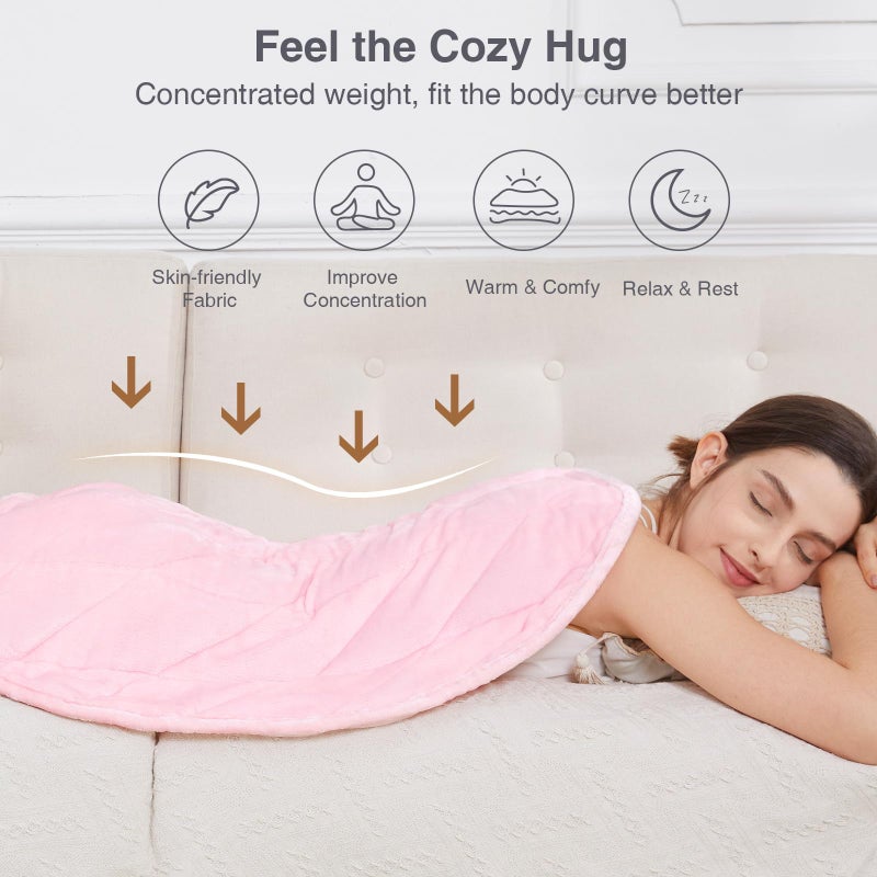 Alomidds Weighted Lap Blanket 7lbs for Adults  Cozy Soft Flanne Portable Travel Weighted Blanket  Small Weighted Blanket for Relaxing  Sleeping  Napping  Machine Washable  Pink  29"" x 24"" - Image 3