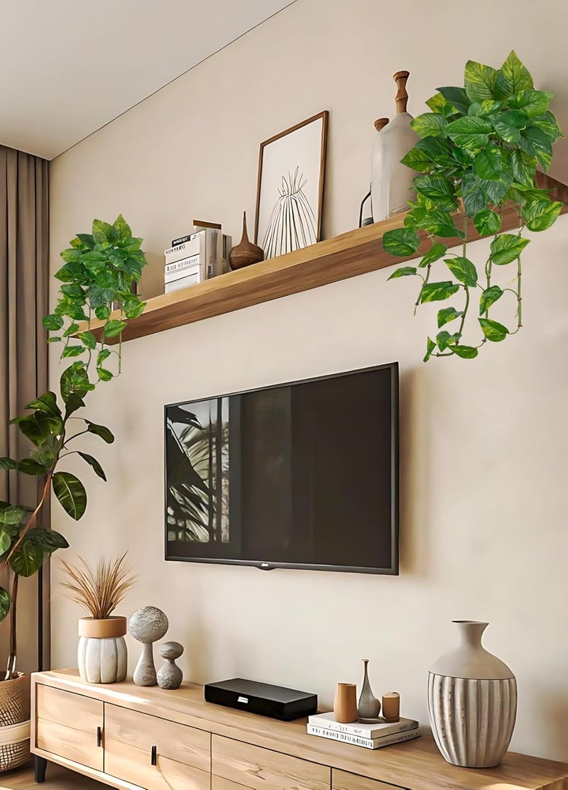 Briful Artificial Hanging Plant Pothos - Lifelike Artificial Green Scindapsus Vines, Approx. 60 cm, Decorative Plant for Wall, Living Room, Shelf & Indoor Use - Image 4