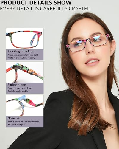 YTDBNS Reading Glasses for Women, Stylish Blue Light Blocking Readers, Ladies Eyeglasses, Fashion Computer Eye Glasses - Image 4
