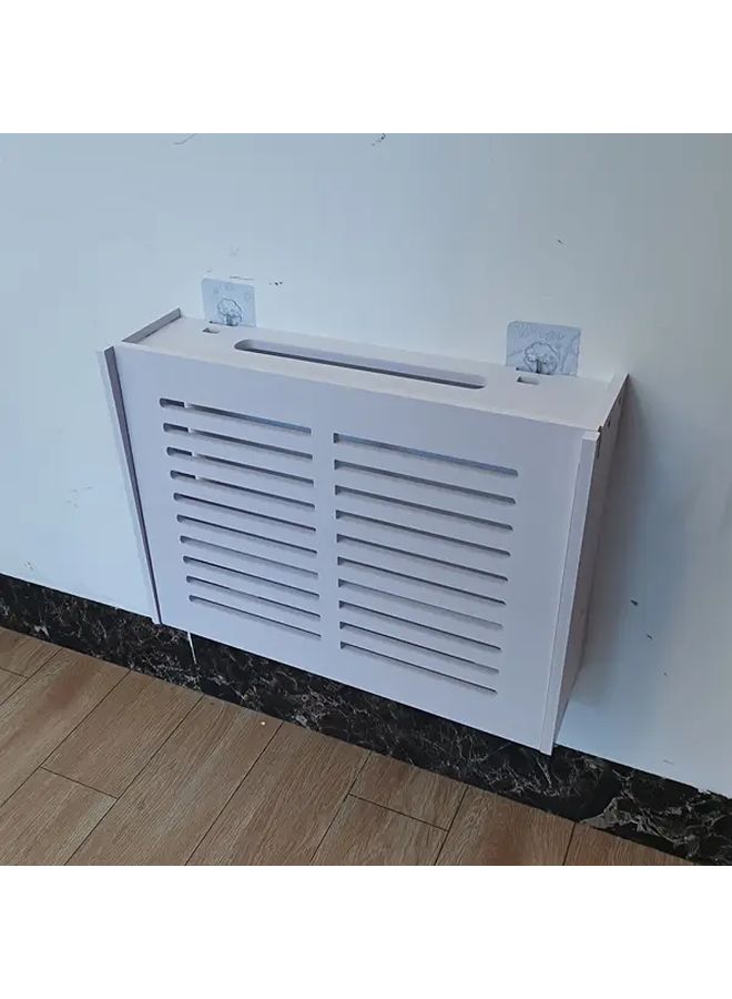 Multifunctional Home Storage Box 1pc With Ventilation Slots For Router And Projector Hidden Wall Mounted Cable Organizer For Office And Living Room Minimalist Sleek White Finish Durable Construction - Image 1