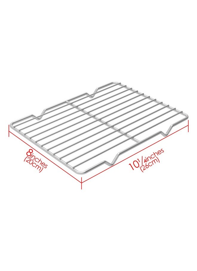 Linkidea Linkidea Metal Grate Cooling Rack Pack of 2, Stainless Steel Baking Cooling Rack Rectangle 8'' x 10'', Oven Safe Grid Wire Racks for Roasting Disposable Pan  - Image 2