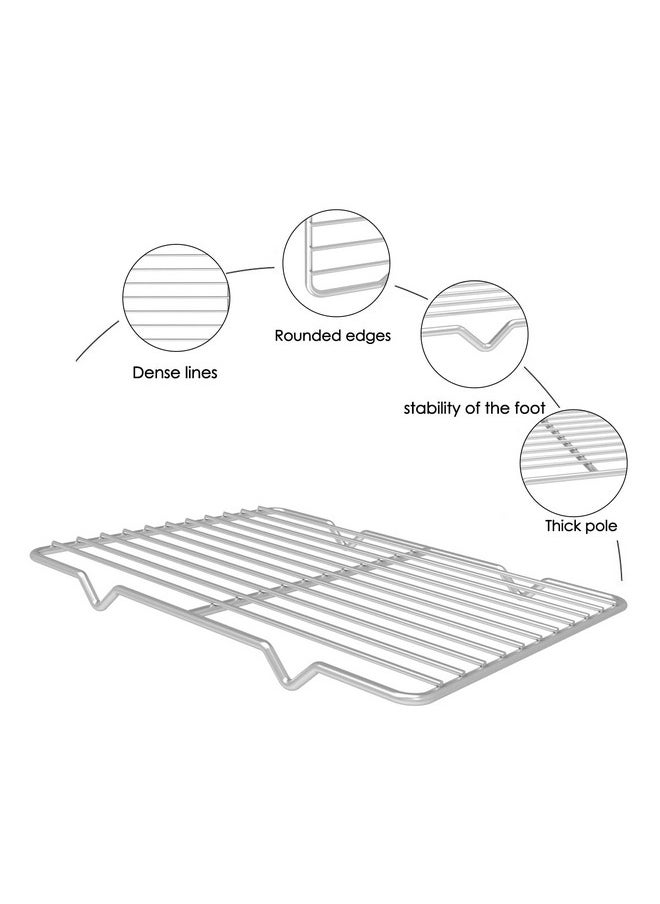 Linkidea Linkidea Metal Grate Cooling Rack Pack of 2, Stainless Steel Baking Cooling Rack Rectangle 8'' x 10'', Oven Safe Grid Wire Racks for Roasting Disposable Pan  - Image 3