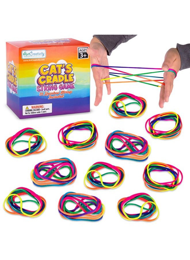 ArtCreativity Cat's Cradle String Game for Kids - Set of 12 Strings for Cats Cradle - Looped 63 Inch Strings for Cats Cradle Game - Vintage Games and Retro Toys from The 90s - Vintage Fidget Toys - Image 1