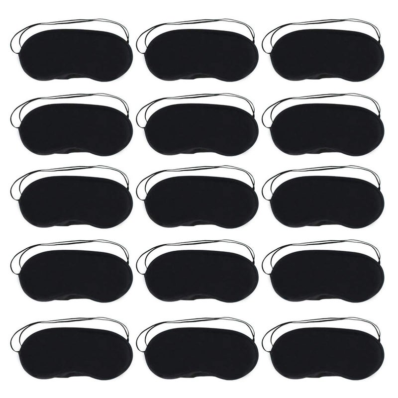 Wobe 30 pcs Black Eye Mask Cover, Sleep Mask with Nose Pad and Elastic Straps Comfortable Lightweight Blindfold Eyeshade Eyepatch for Kids Women Men for Travel Sleep or Party Supplies Game - Image 1