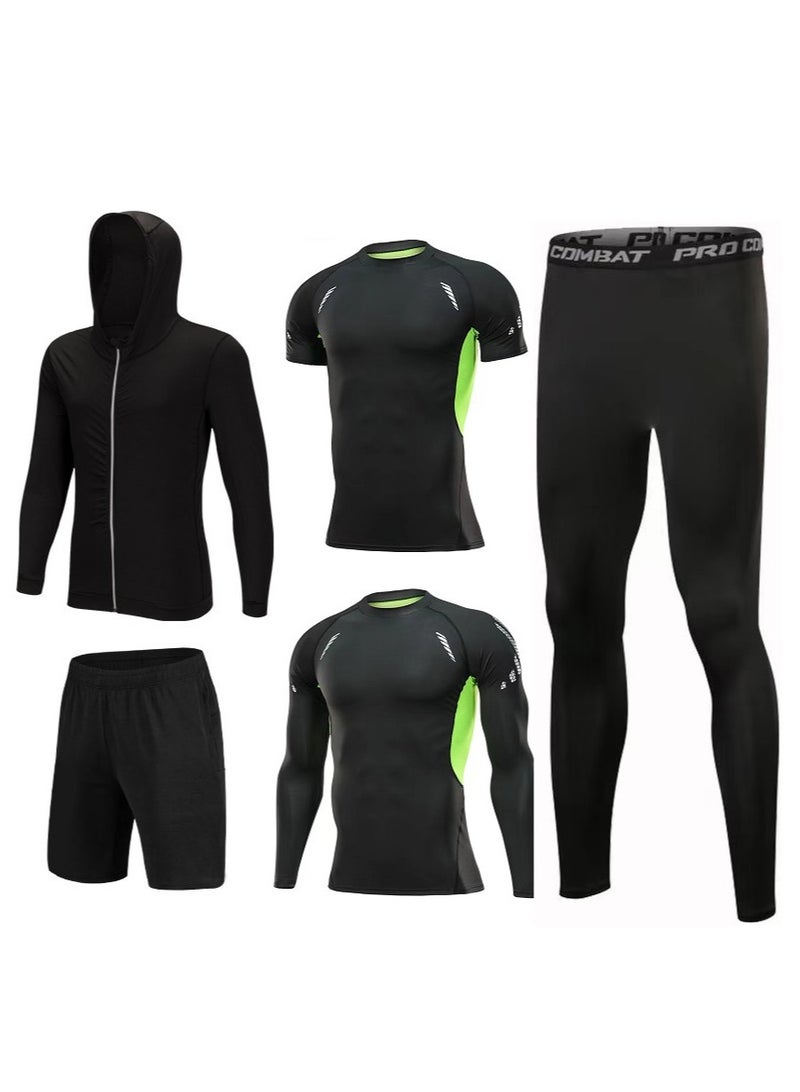 جوي شيك رجال 5 قطع رياضية للملابس الرياضية الدعاوى الجافة الجاف للياقة البدنية - Image 1