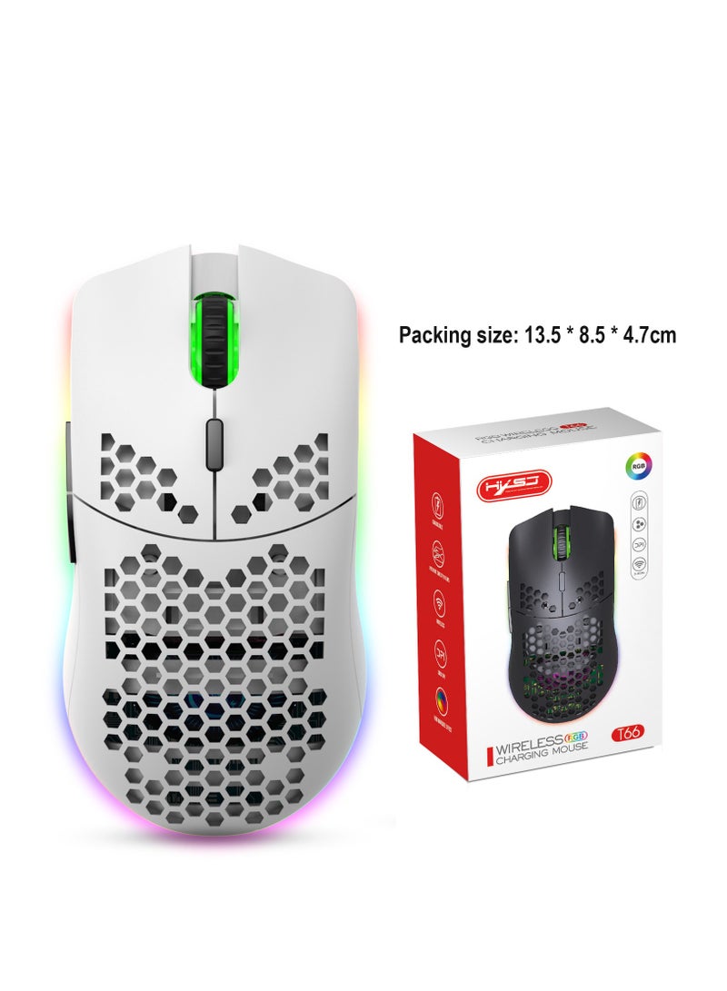 إتش إكس إس جيه ماوس ألعاب RGB لاسلكي أبيض - Image 5