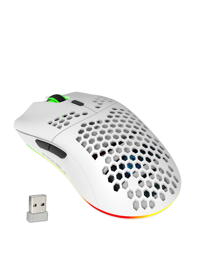 إتش إكس إس جيه ماوس ألعاب RGB لاسلكي أبيض - Image 2