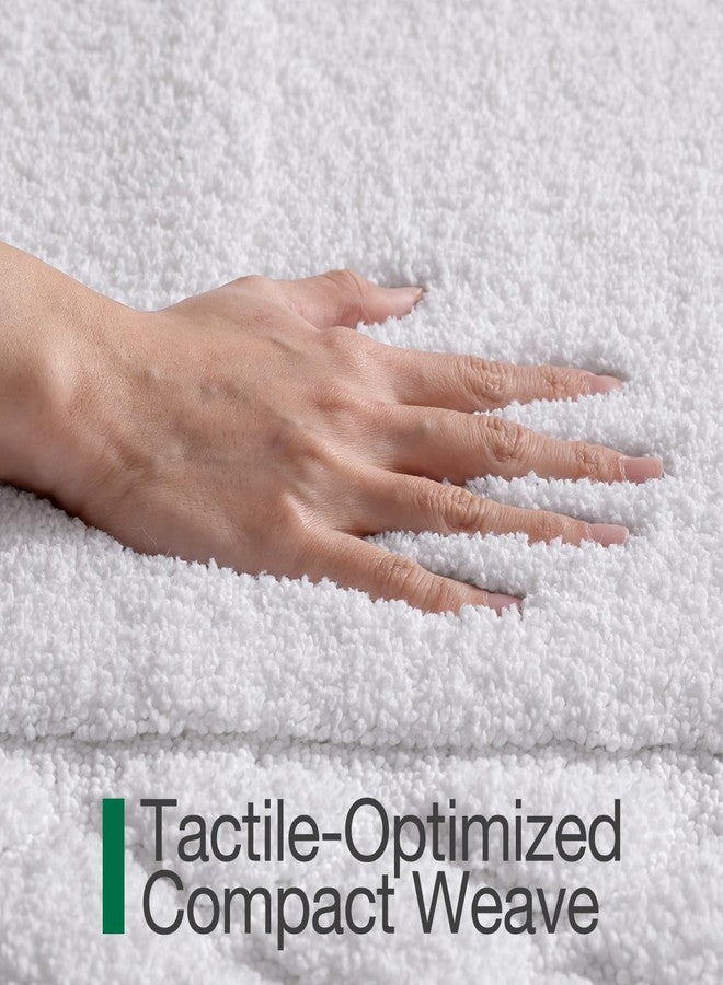 LUMI Bathroom Rugs, Ultra Soft Absorbent Bath Mat for Shower, Non Slip Washable Bath Rugs with Rubber Backing, Microfiber Plush Quick Dry Floor Mat for Bathtub, Floor, White, 17x30 - Image 4
