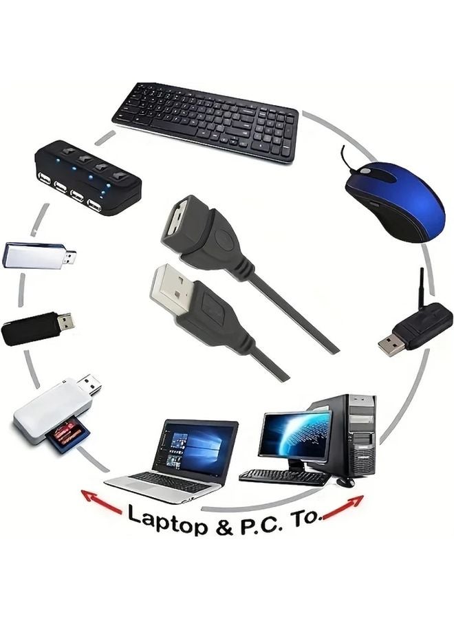 قطعتان 9 84 قدم كابل إمتداد يو إس بي 2.0 من ذكر إلى أنثى نقل بيانات عالي السرعة - Image 2