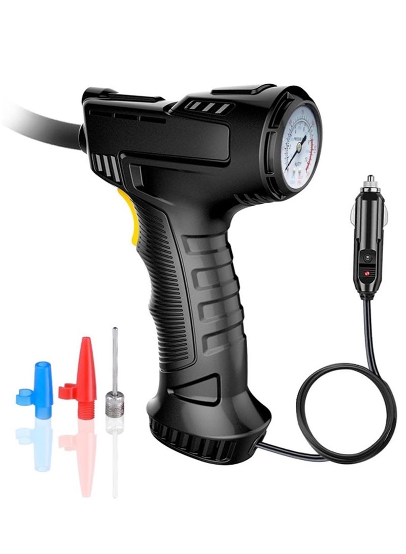 Generic 120W Rechargeable Car Air Compressor Wireless Inflatable Pump Portable Air Pump Digital Automatic Tire Inflator Equipment for Bike, football, Bicycle, RV 