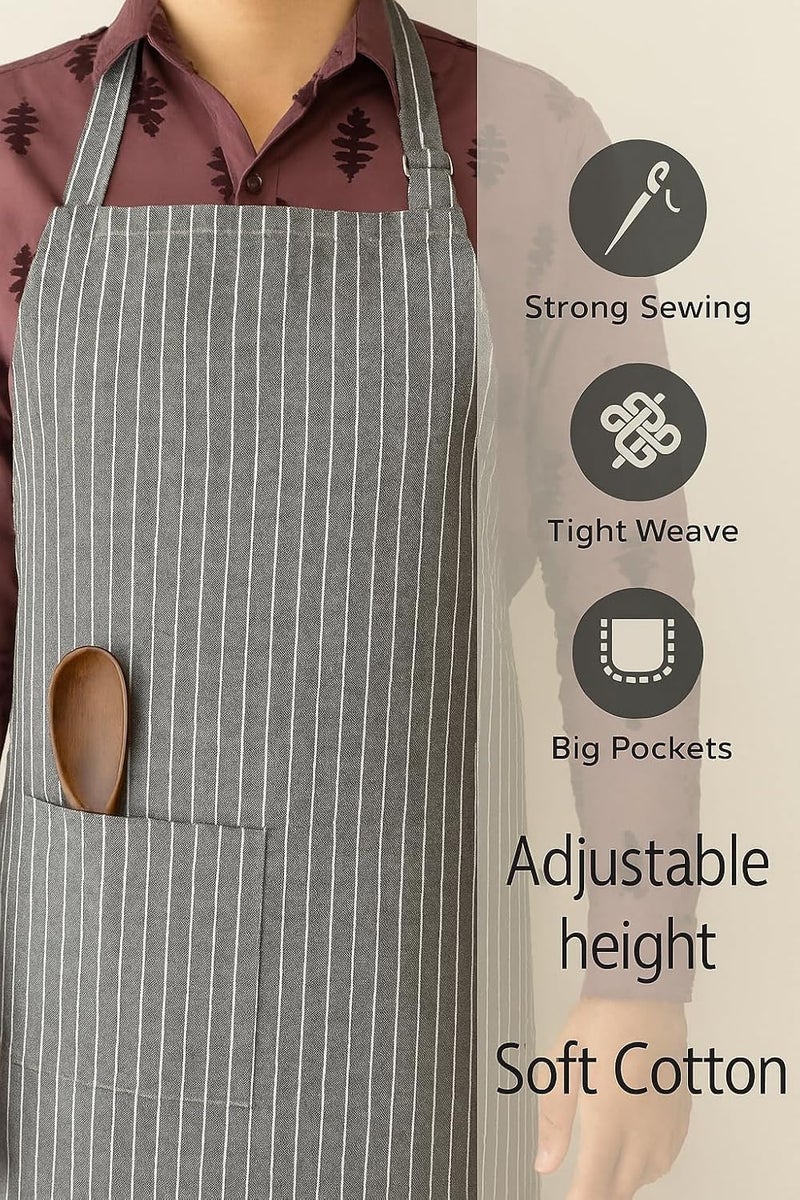 CRAZYWEAVES 100% cotton apron cooking kitchen apron for women and men chef apron - Image 2