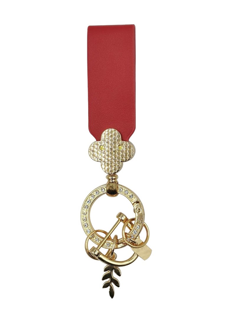 1 Pcs Car Keychain Eternal Love Key Chain PU Leather Strap Fancy Diamond For Car Home Office - Image 1